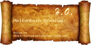 Helfenbein Orsolya névjegykártya